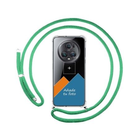 Personaliza tu Funda Colgante Transparente para Huawei Honor Magic 5 Pro 5G con Cordon Verde Agua Dibujo Personalizada