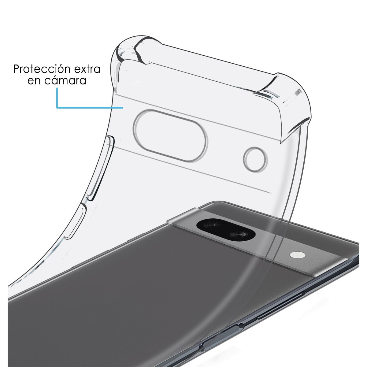 Funda Silicona Antigolpes Transparente para Google Pixel 7a 5G