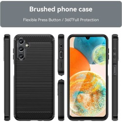 Funda Gel Tpu Tipo Carbon Negra para Samsung Galaxy A14 4G / 5G 2