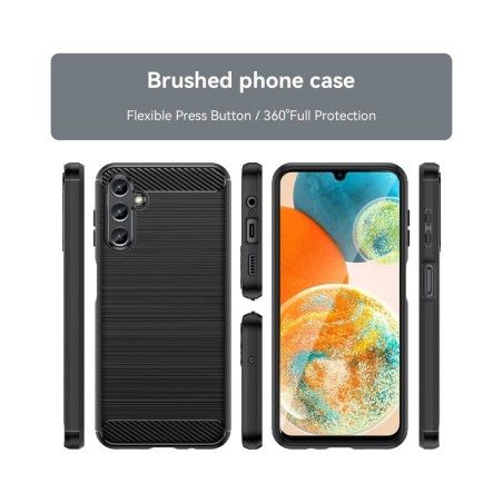 Funda Gel Tpu Tipo Carbon Negra para Samsung Galaxy A14 4G / 5G
