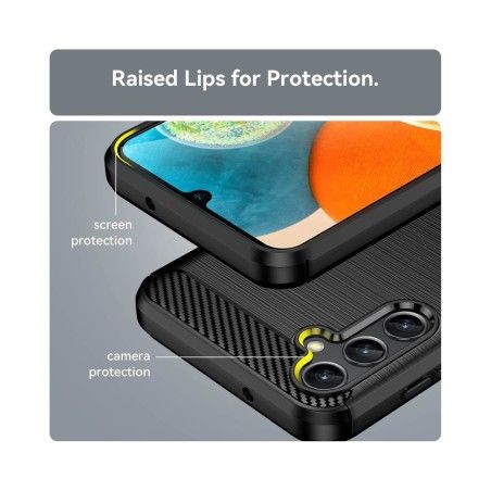 Funda Gel Tpu Tipo Carbon Negra para Samsung Galaxy A14 4G / 5G