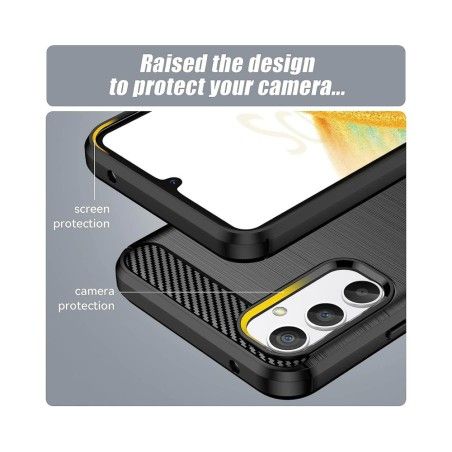 Funda Gel Tpu Tipo Carbon Negra para Samsung Galaxy A34 5G