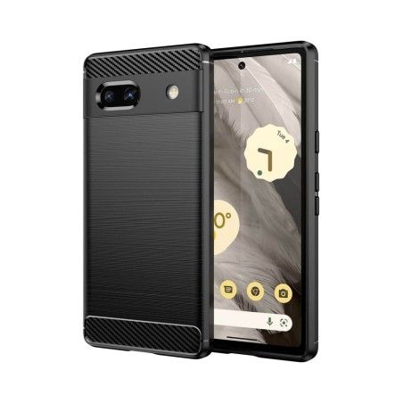 Funda Gel Tpu Tipo Carbon Negra para Google Pixel 7a 5G