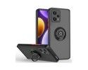 Funda Mate con Borde Negro y Anillo Giratorio 360 para Xiaomi Poco F5 5G