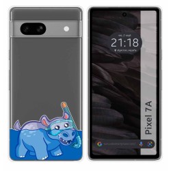 Funda Silicona Transparente para Google Pixel 7a 5G diseño Hipo Dibujos
