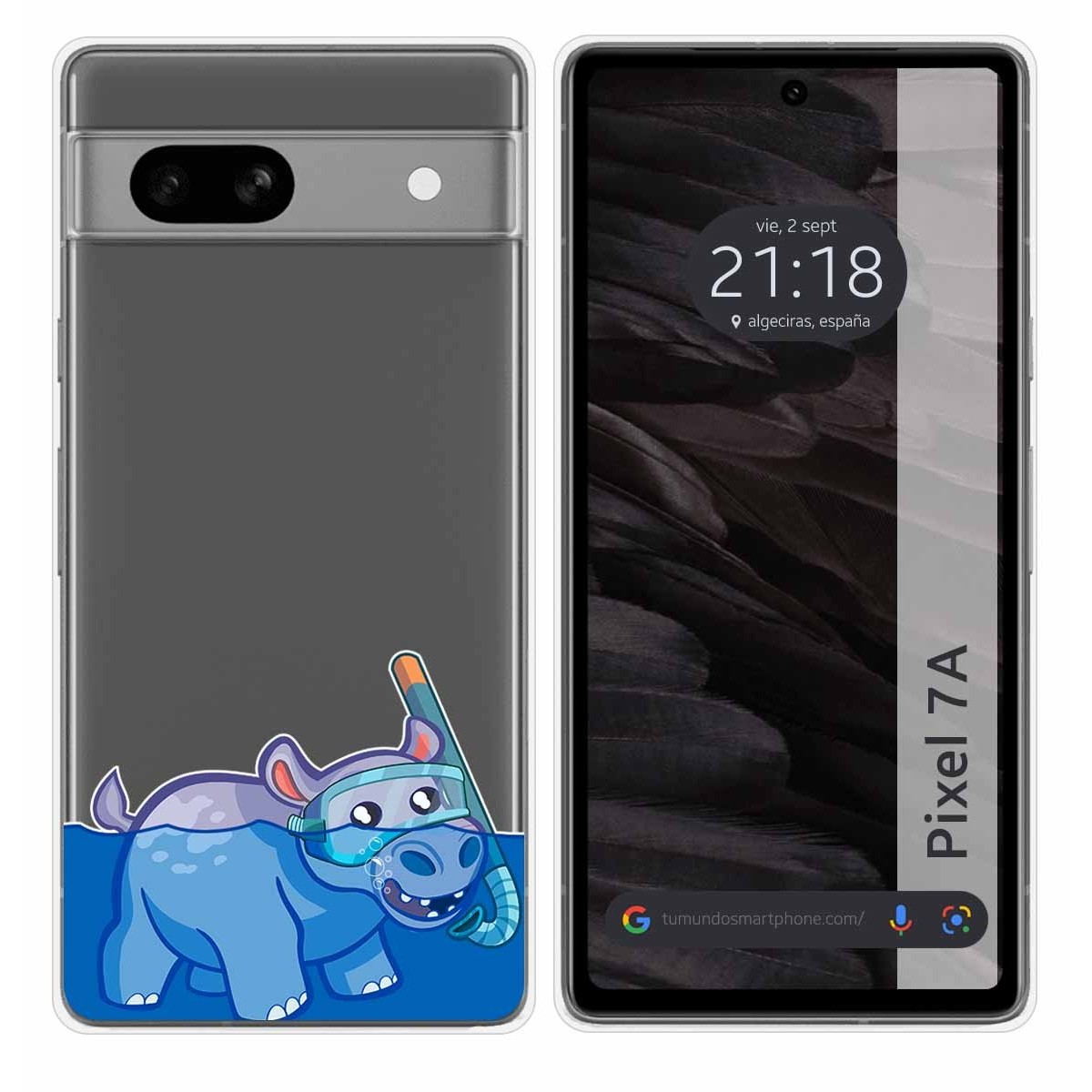 Funda Silicona Transparente para Google Pixel 7a 5G diseño Hipo Dibujos