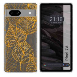 Funda Silicona Transparente para Google Pixel 7a 5G diseño Hojas Dibujos