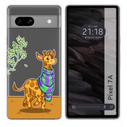 Funda Silicona Transparente para Google Pixel 7a 5G diseño Jirafa Dibujos