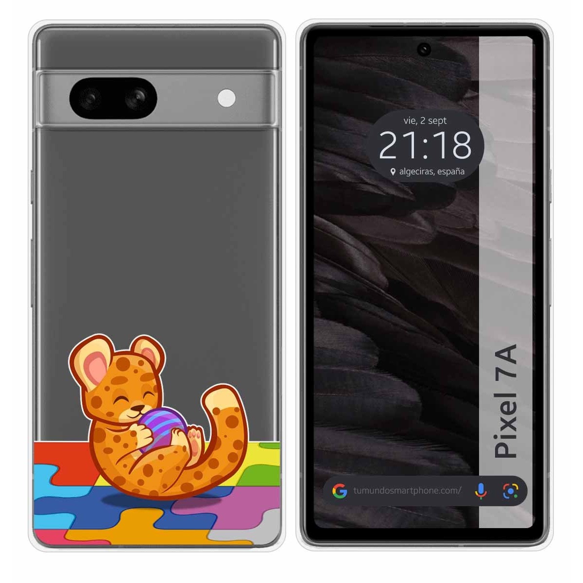 Funda Silicona Transparente para Google Pixel 7a 5G diseño Leopardo Dibujos