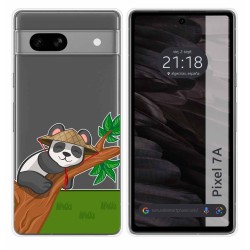 Funda Silicona Transparente para Google Pixel 7a 5G diseño Panda Dibujos
