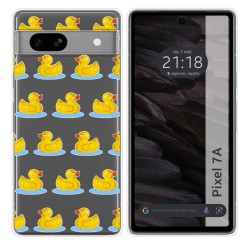 Funda Silicona Transparente para Google Pixel 7a 5G diseño Pato Dibujos