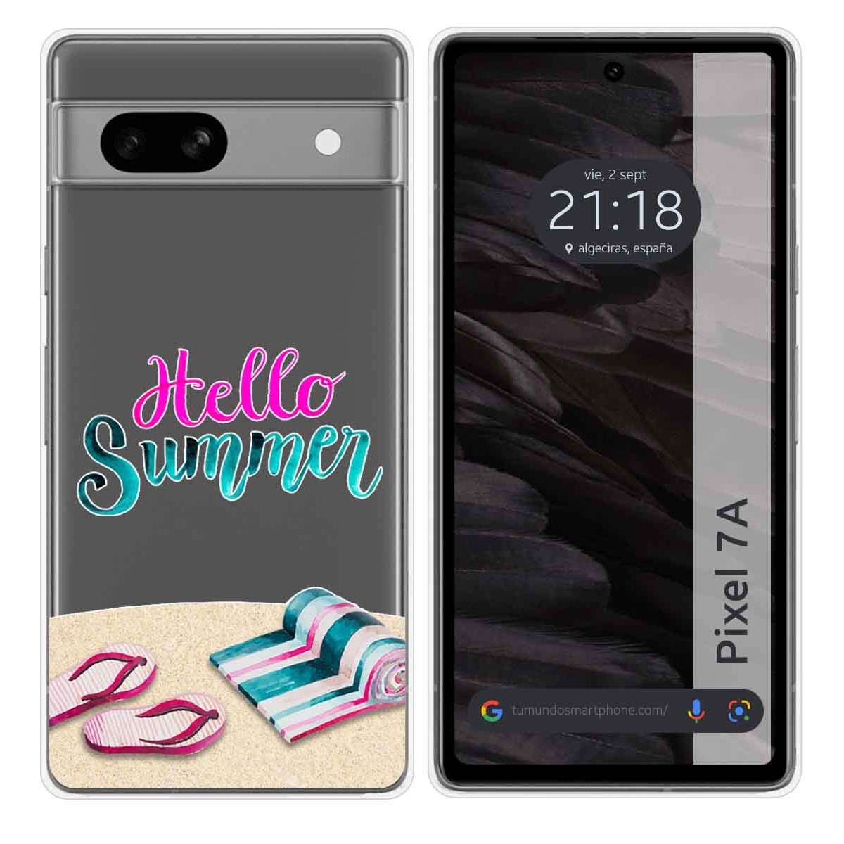 Funda Silicona Transparente para Google Pixel 7a 5G diseño Summer Dibujos