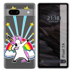 Funda Silicona Transparente para Google Pixel 7a 5G diseño Unicornio Dibujos