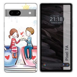 Funda Silicona para Google Pixel 7a 5G diseño Café Dibujos