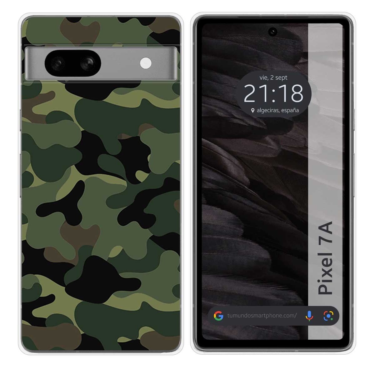 Funda Silicona para Google Pixel 7a 5G diseño Camuflaje Dibujos