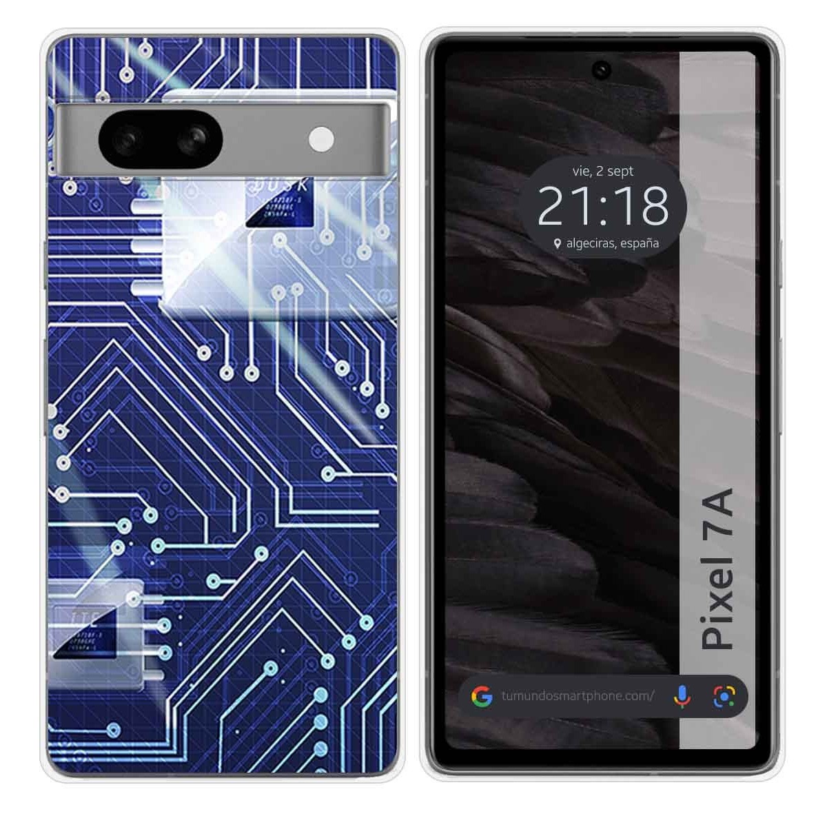 Funda Silicona para Google Pixel 7a 5G diseño Circuito Dibujos