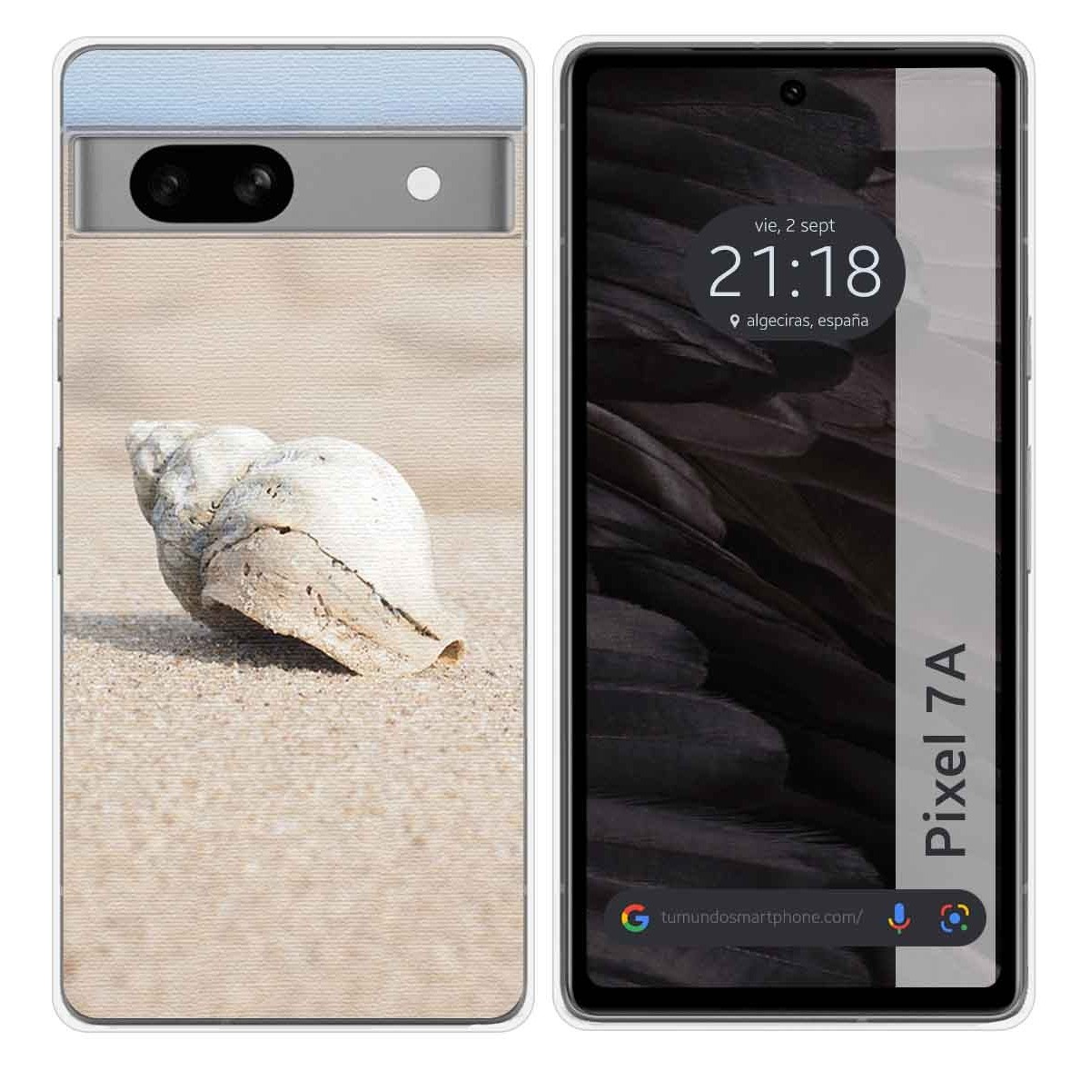 Funda Silicona para Google Pixel 7a 5G diseño Concha Dibujos