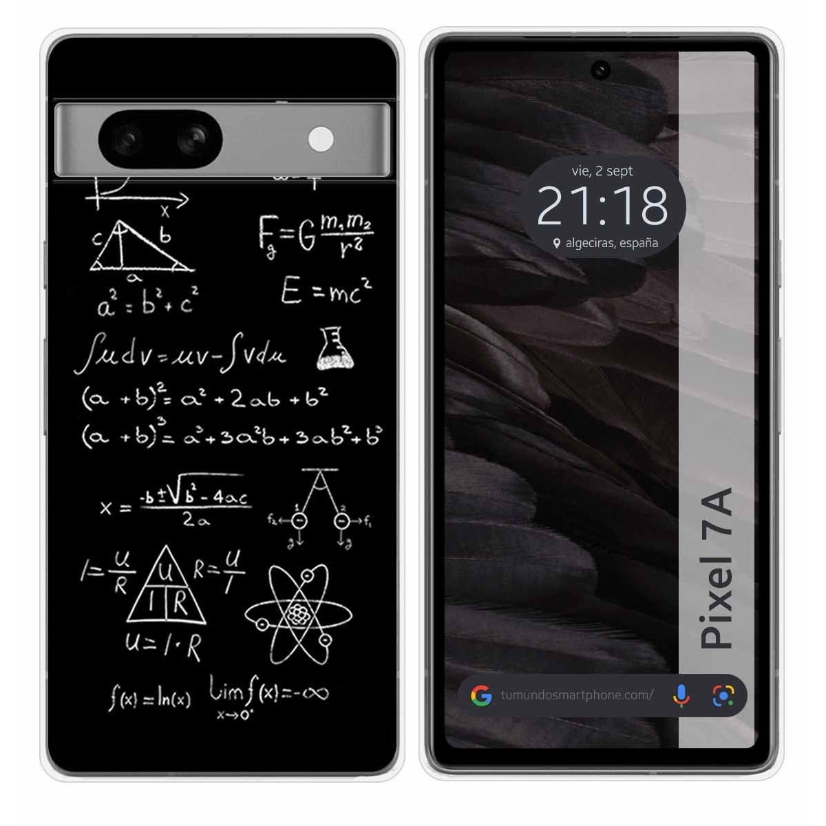Funda Silicona para Google Pixel 7a 5G diseño Formulas Dibujos