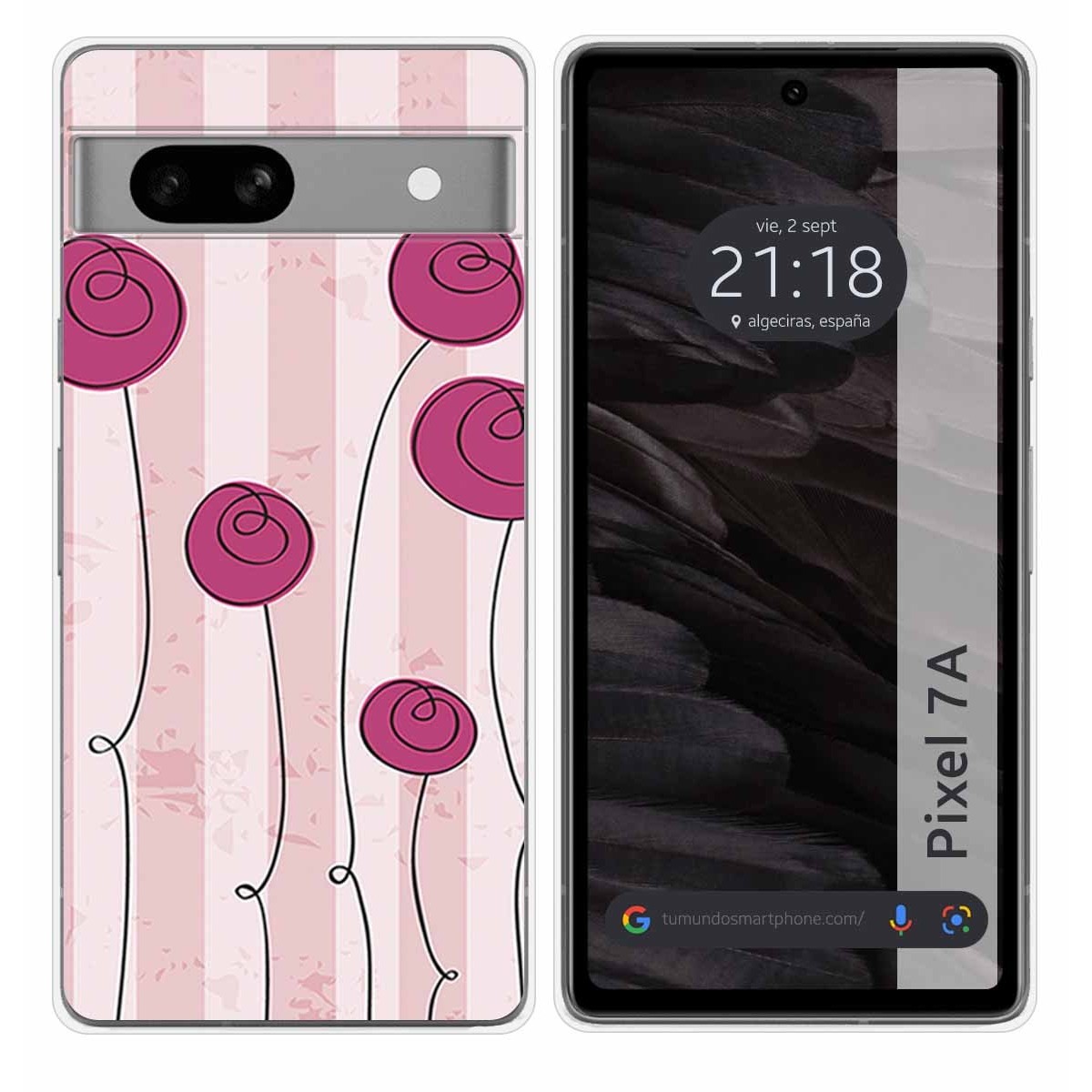 Funda Silicona para Google Pixel 7a 5G diseño Flores Vintage Dibujos