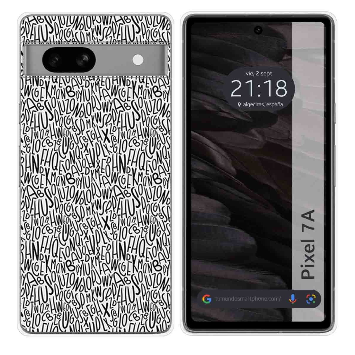 Funda Silicona para Google Pixel 7a 5G diseño Letras Dibujos