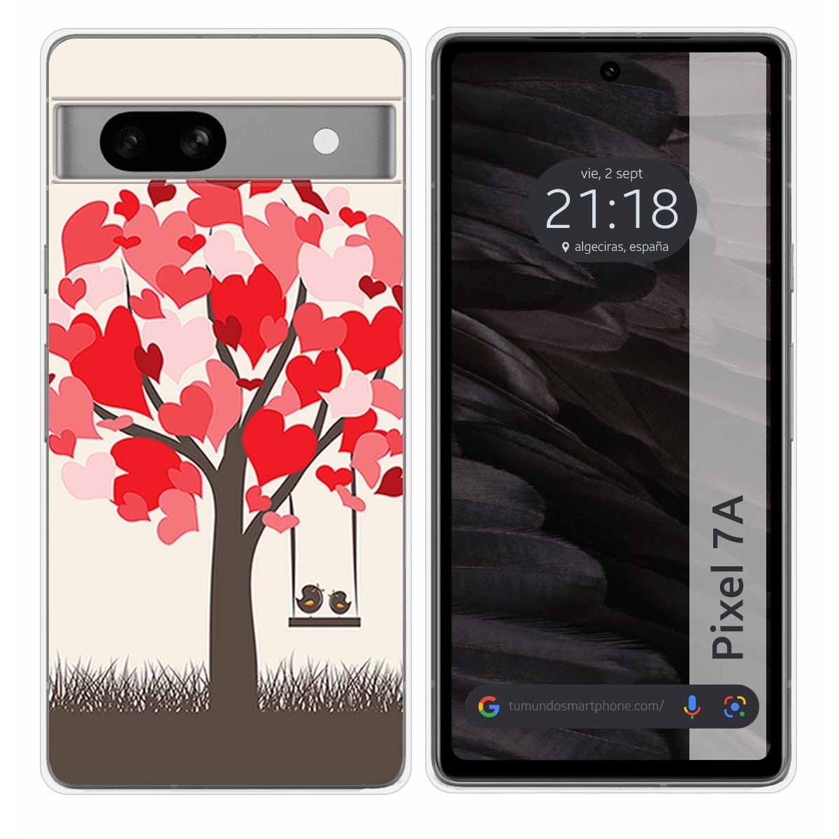 Funda Silicona para Google Pixel 7a 5G diseño Pajaritos Dibujos