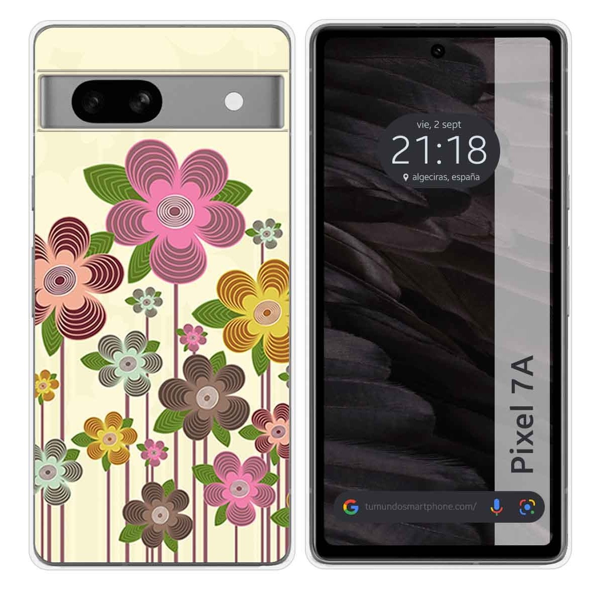Google Pixel 7a 5G Funda Gel Tpu Silicona dibujo Primavera En Flor