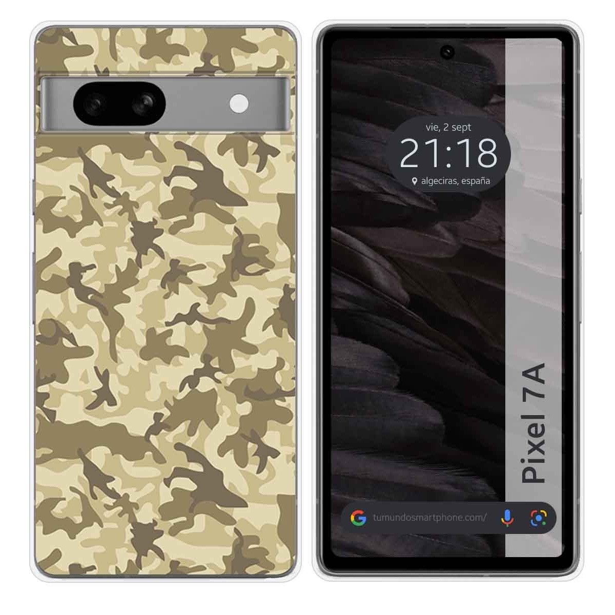 Funda Silicona para Google Pixel 7a 5G diseño Sand Camuflaje Dibujos