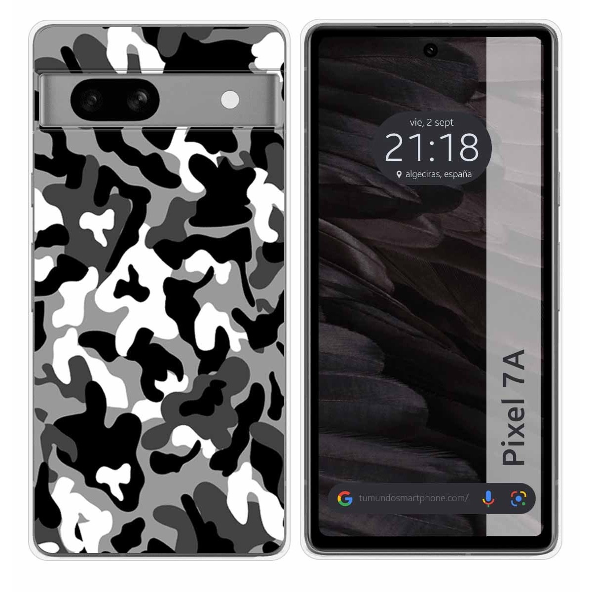 Funda Silicona para Google Pixel 7a 5G diseño Snow Camuflaje Dibujos