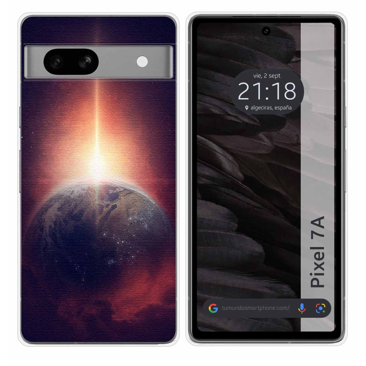 Funda Silicona para Google Pixel 7a 5G diseño Tierra Dibujos