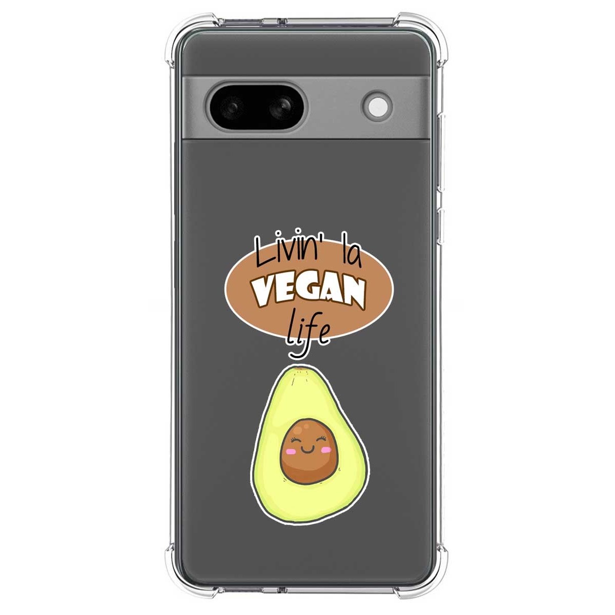 Funda Silicona Antigolpes para Google Pixel 7a 5G diseño Vegan Life Dibujos