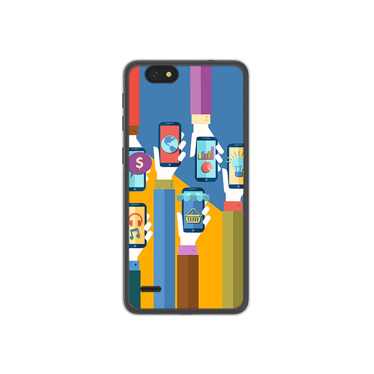 Funda Gel Tpu para Zte Blade A330 Diseño Apps Dibujos
