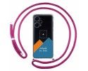 Personaliza tu Funda Colgante Transparente para Xiaomi Poco F5 5G con Cordon Rosa Fucsia Dibujo Personalizada