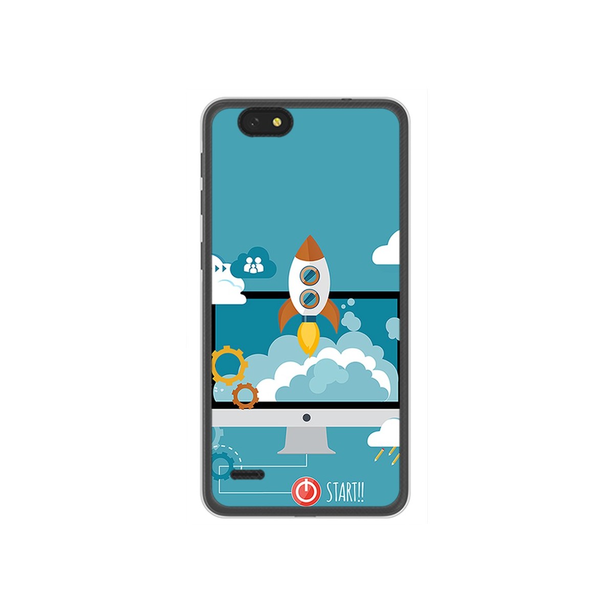 Funda Gel Tpu para Zte Blade A330 Diseño Cohete Dibujos