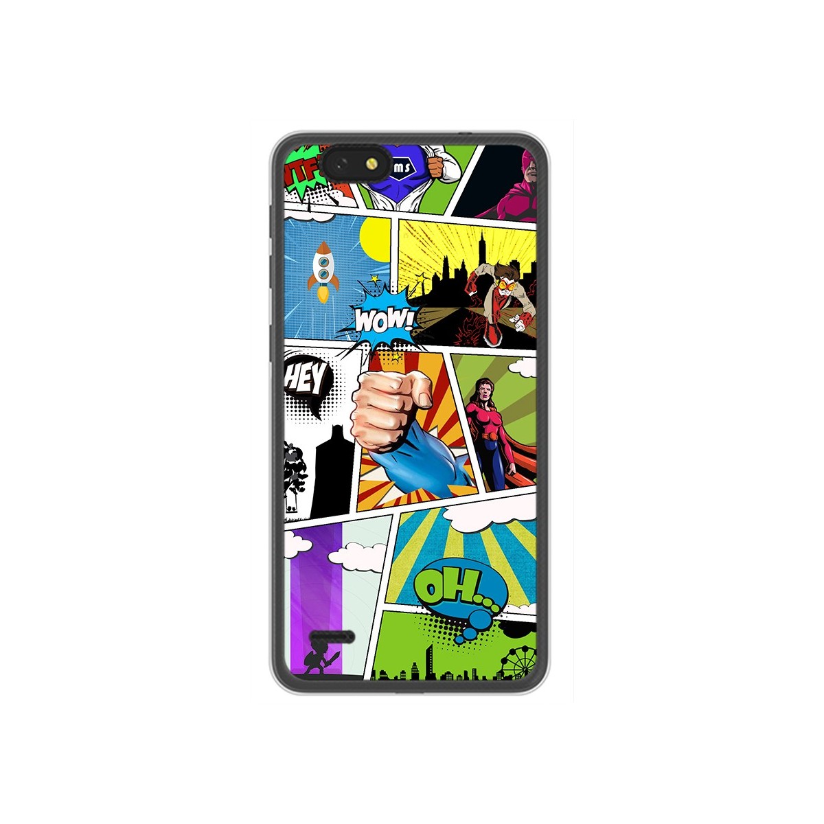 Funda Gel Tpu para Zte Blade A330 Diseño Comic Dibujos