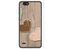 Funda Gel Tpu para Zte Blade A330 Diseño Corazones Madera Dibujos