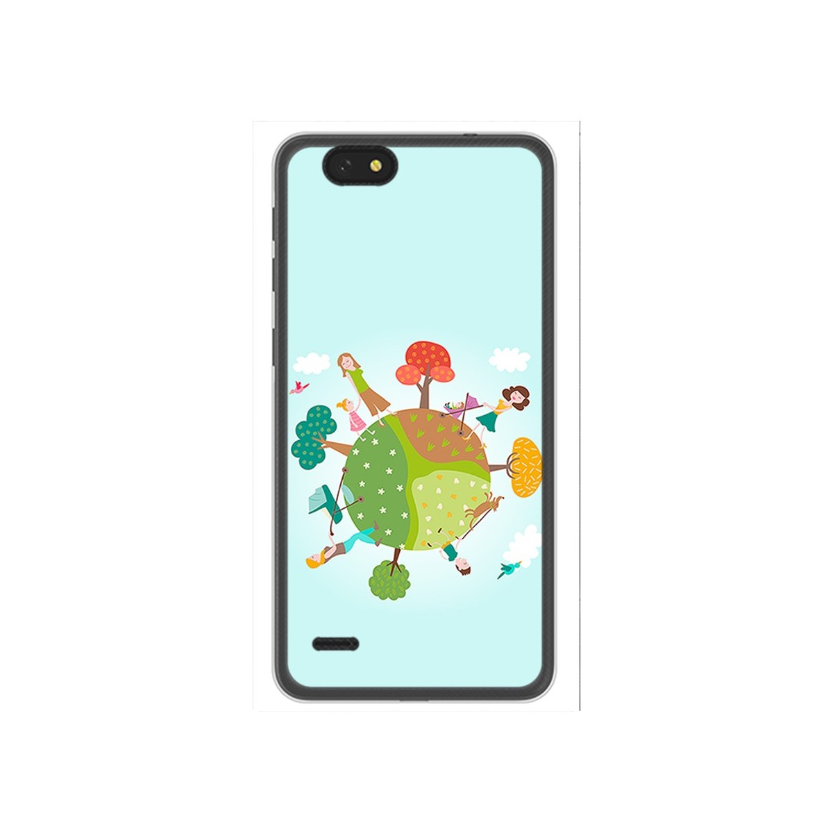 Funda Gel Tpu para Zte Blade A330 Diseño Familia Dibujos
