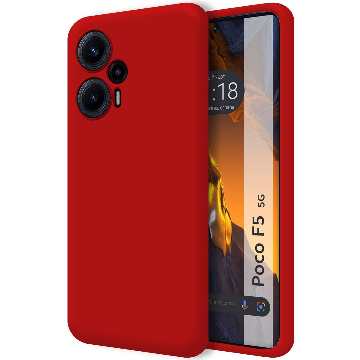 Xiaomi Poco F5 5G Funda Gel Tpu Silicona Líquida Roja