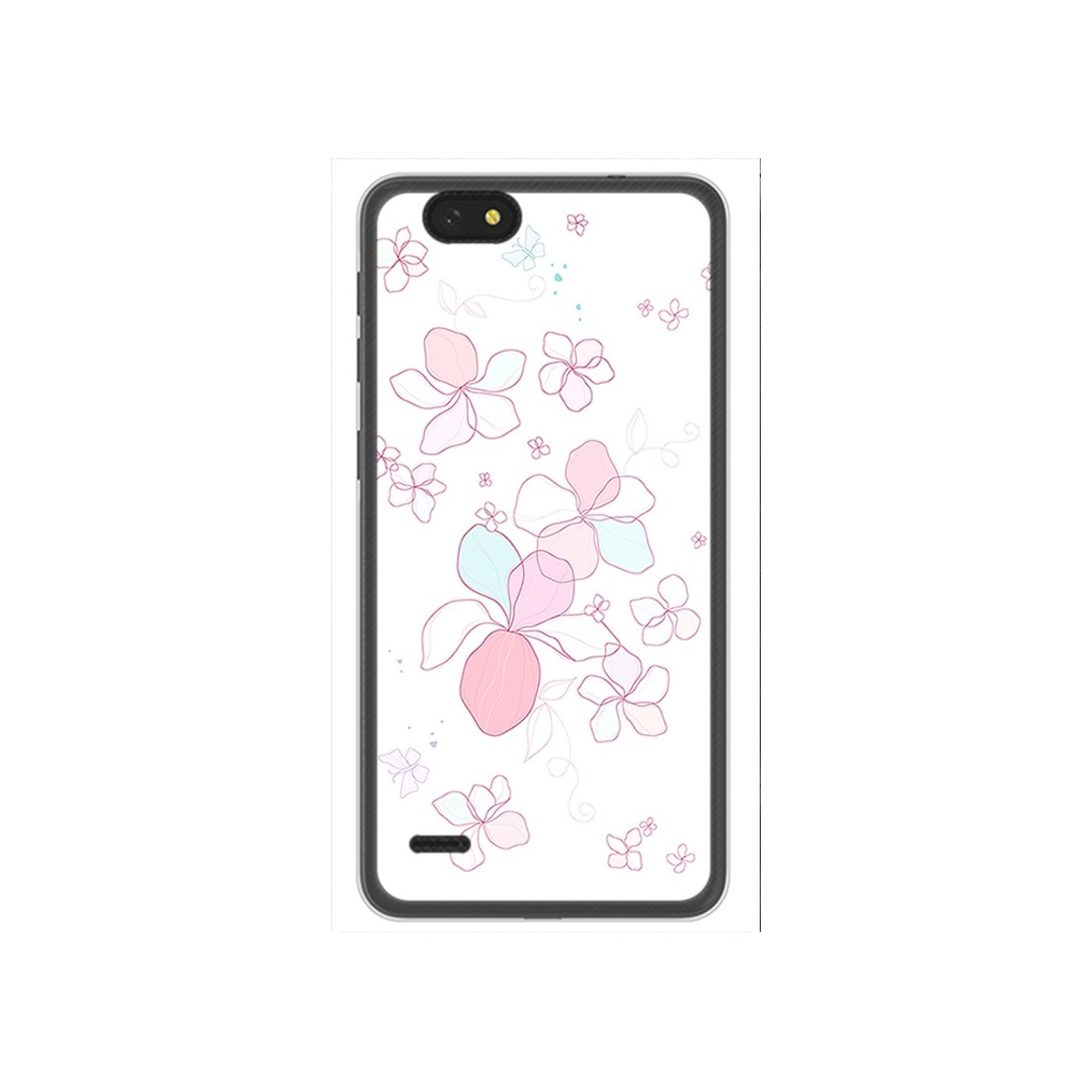 Funda Gel Tpu para Zte Blade A330 Diseño Flores Minimal Dibujos