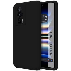 Funda Silicona Líquida Ultra Suave para Xiaomi Poco F5 Pro 5G color Negra