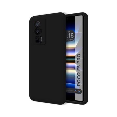 Funda Silicona Líquida Ultra Suave para Xiaomi Poco F5 Pro 5G color Negra