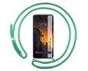Funda Colgante Transparente para Xiaomi Poco F5 5G con Cordon Verde Agua