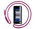 Funda Colgante Transparente para Xiaomi Poco F5 Pro 5G con Cordon Rosa Fucsia