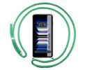 Funda Colgante Transparente para Xiaomi Poco F5 Pro 5G con Cordon Verde Agua