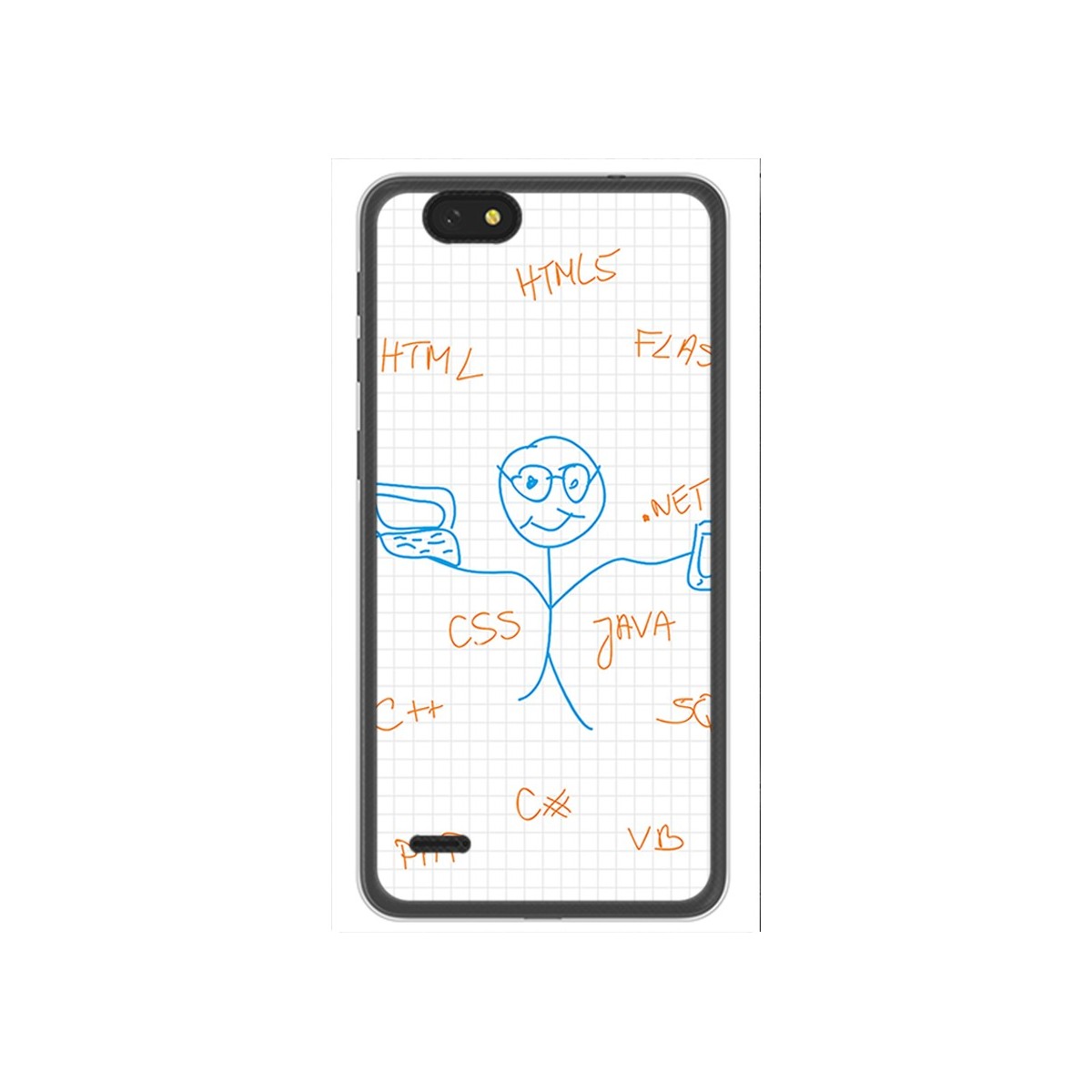 Funda Gel Tpu para Zte Blade A330 Diseño Informatico Dibujos
