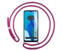 Funda Colgante Transparente para Oppo A16K con Cordon Rosa Fucsia