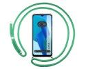 Funda Colgante Transparente para Oppo A16K con Cordon Verde Agua