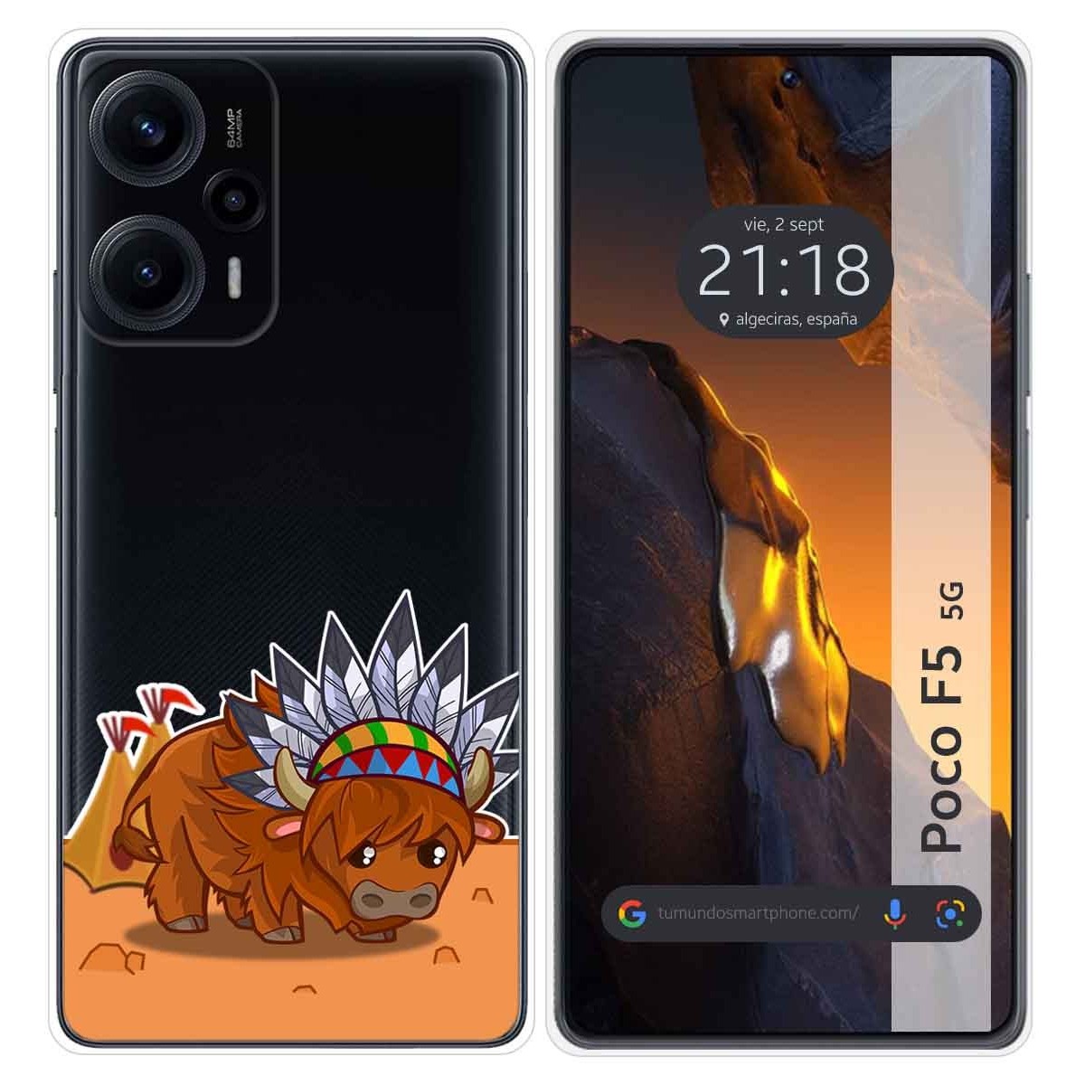 Funda Silicona Transparente para Xiaomi Poco F5 5G diseño Bufalo Dibujos