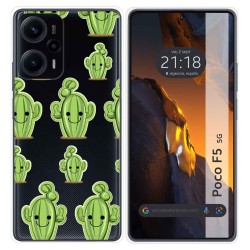 Funda Silicona Transparente para Xiaomi Poco F5 5G diseño Cactus Dibujos