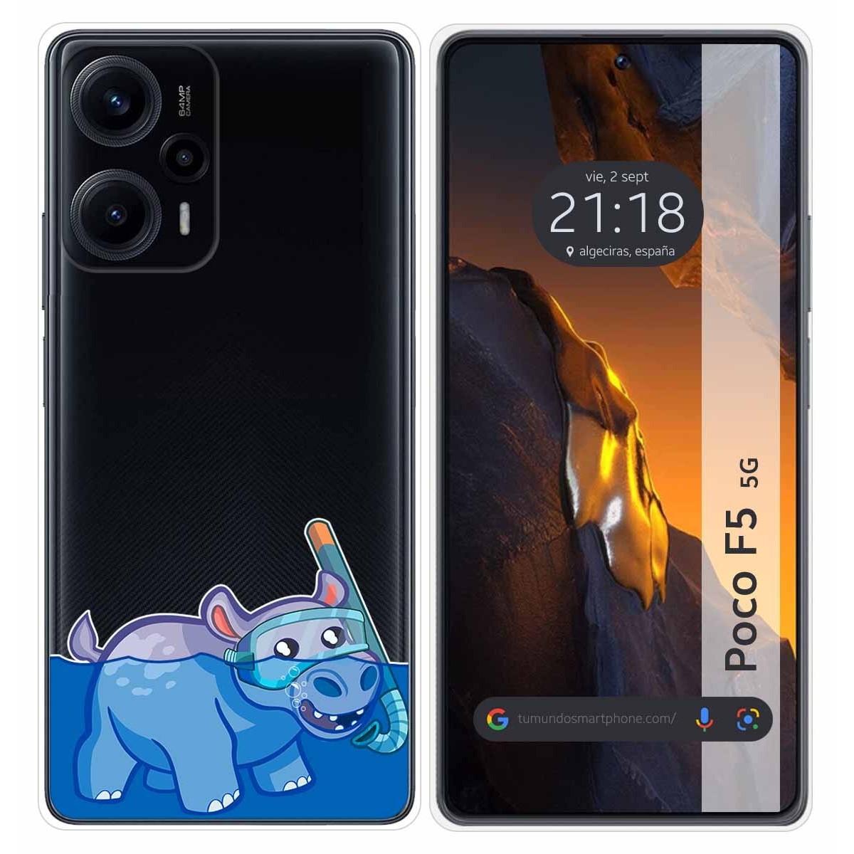 Funda Silicona Transparente para Xiaomi Poco F5 5G diseño Hipo Dibujos
