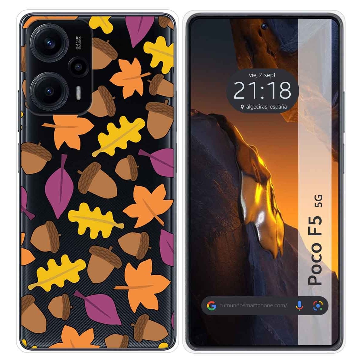 Funda Silicona Transparente para Xiaomi Poco F5 5G diseño Otoño Dibujos